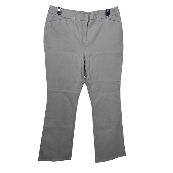 Chicos Light Stonewall Chalet Cotton Meg Flare Pants Size 1Regular - Picture 1 of 14